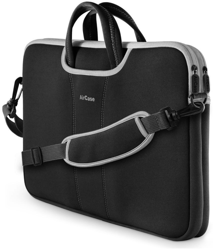     			Aircase - Black Solid Messenger Bag