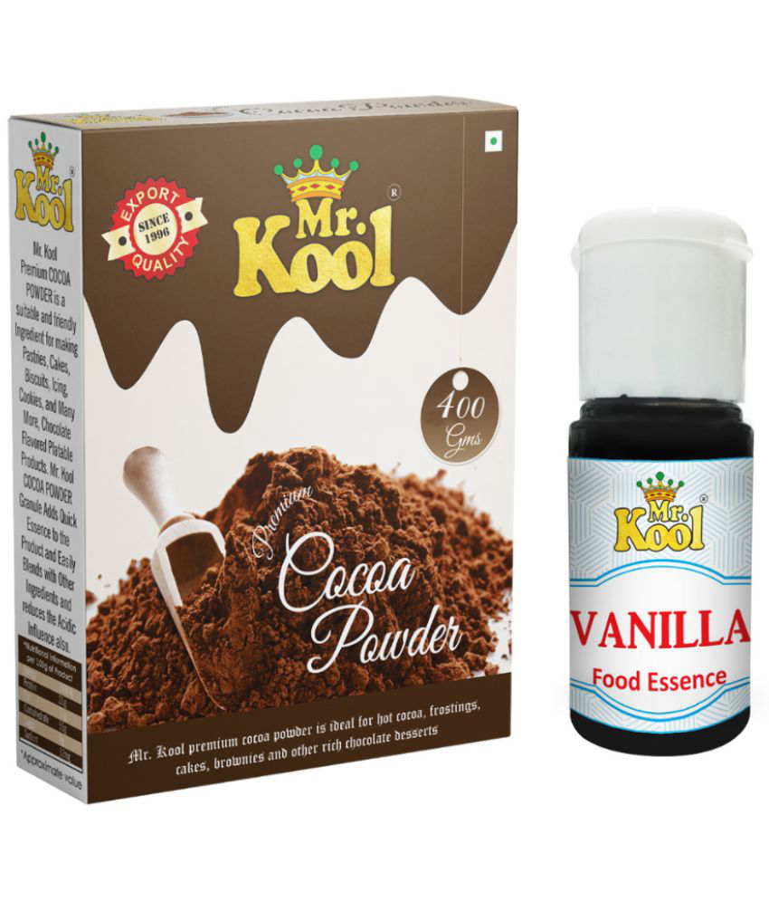Mr.Kool Cocoa Powder and Vanilla Food Essence Combo 420 g Pack of 2