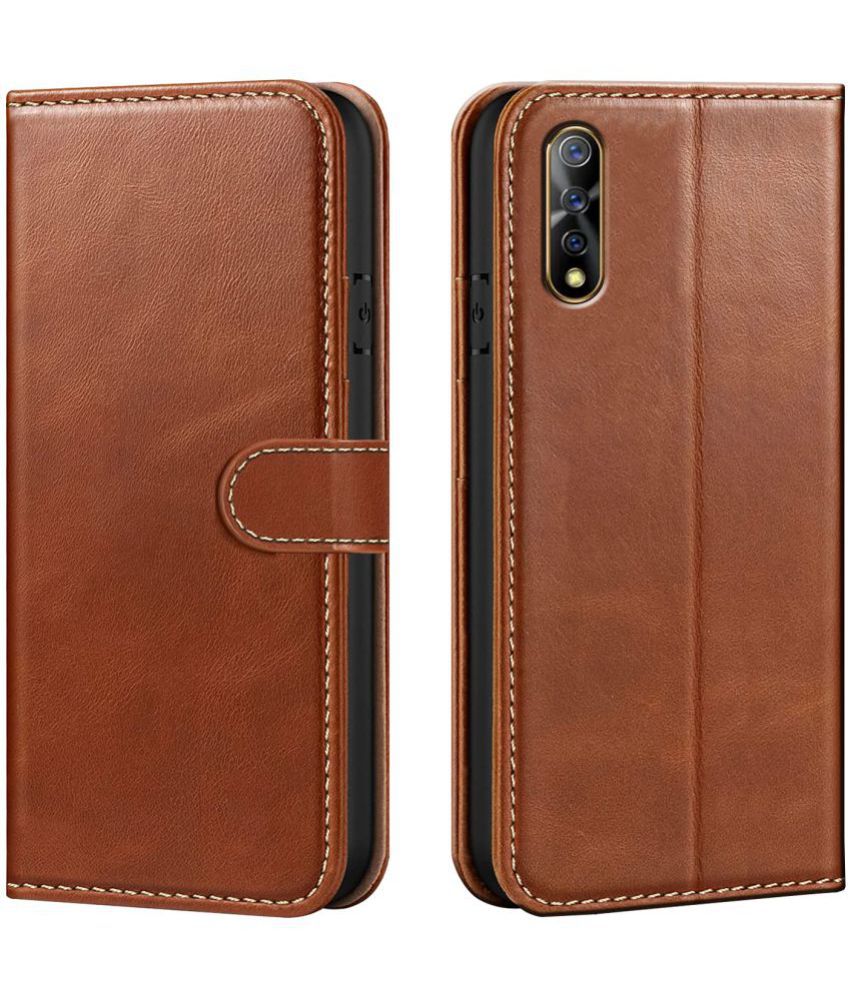     			forego - Brown Artificial Leather Flip Cover Compatible For Vivo S1 ( Pack of 1 )