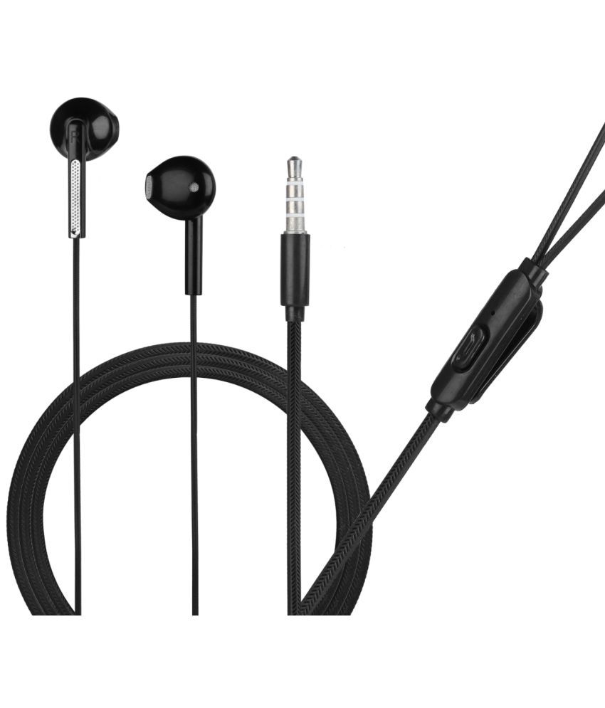     			hitage Combo EB34 Earphone In Ear Wired Earphone Hours Playback 3.5 mm IPX4(Splash Proof) Comfortable In Ear Fit -Bluetooth Black