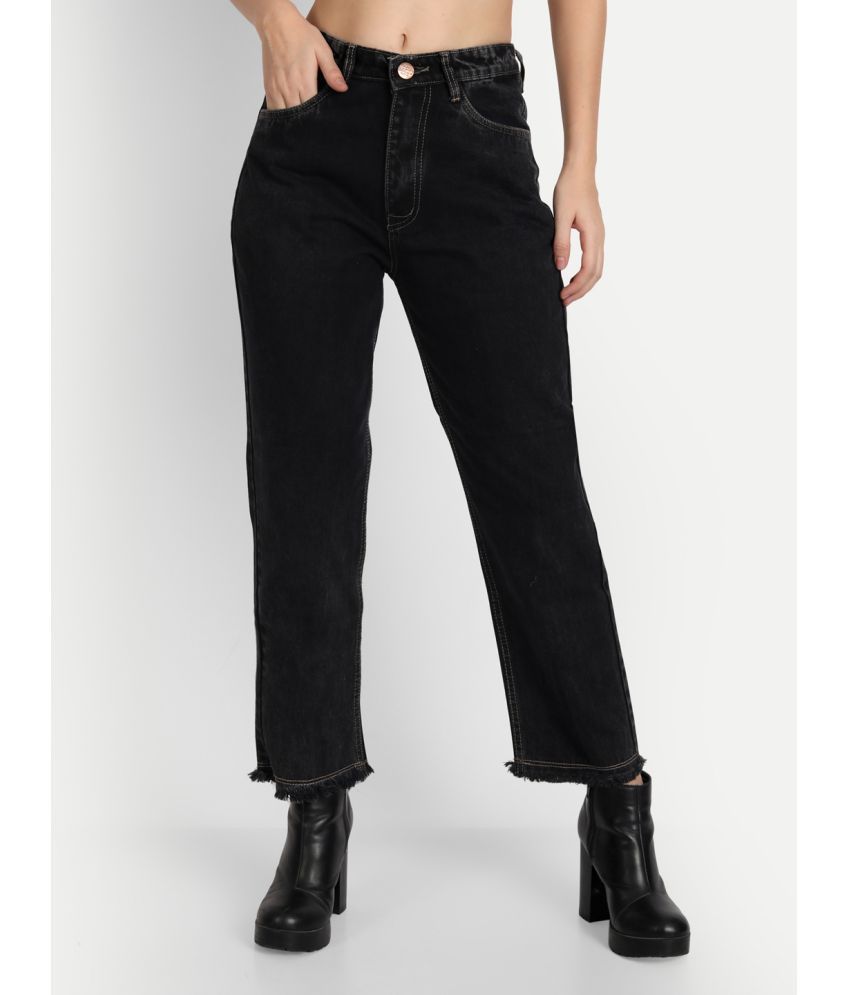     			AngelFab - Black Denim Straight Fit Women's Jeans ( Pack of 1 )