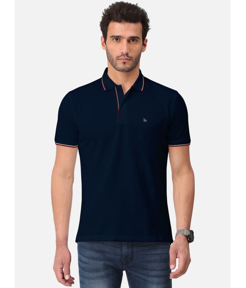     			BULLMER - Navy Blue Cotton Blend Regular Fit Men's Polo T Shirt ( Pack of 1 )