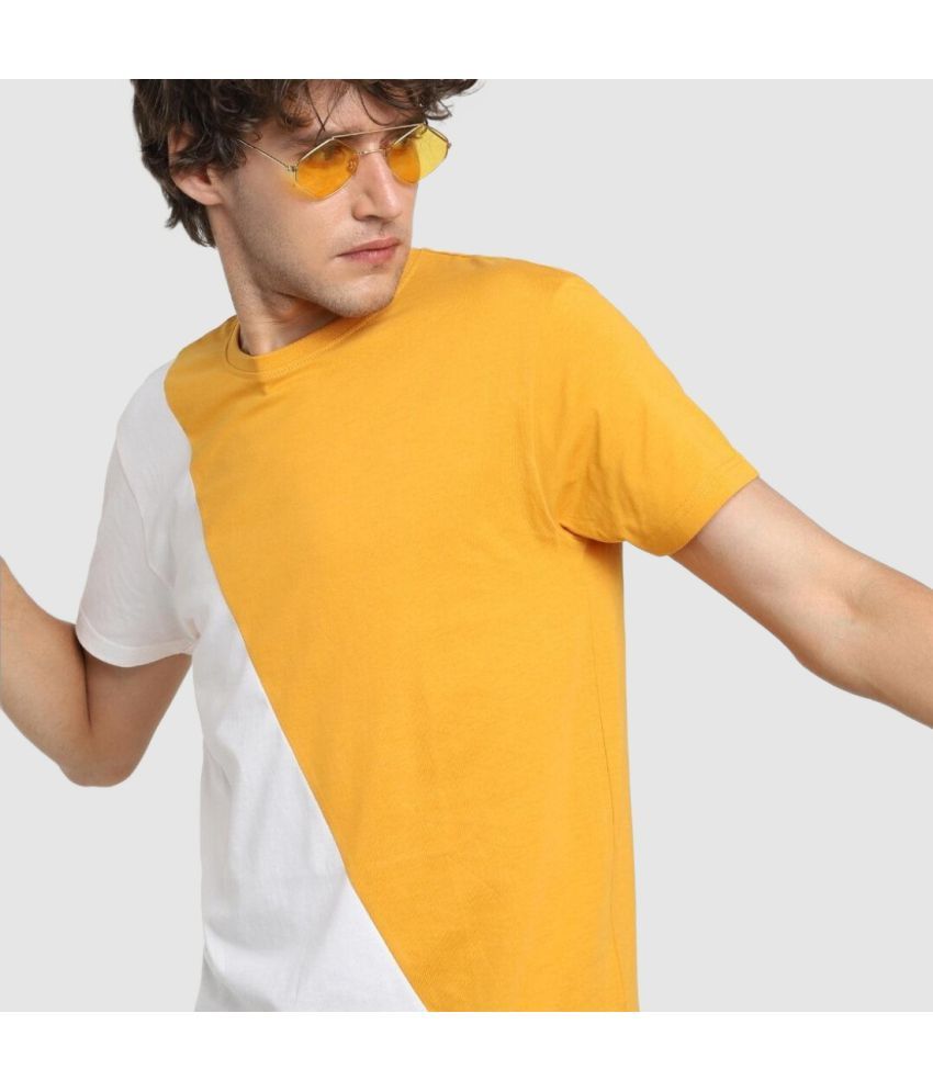     			Bewakoof - Yellow Cotton Regular Fit Men's T-Shirt ( Pack of 1 )