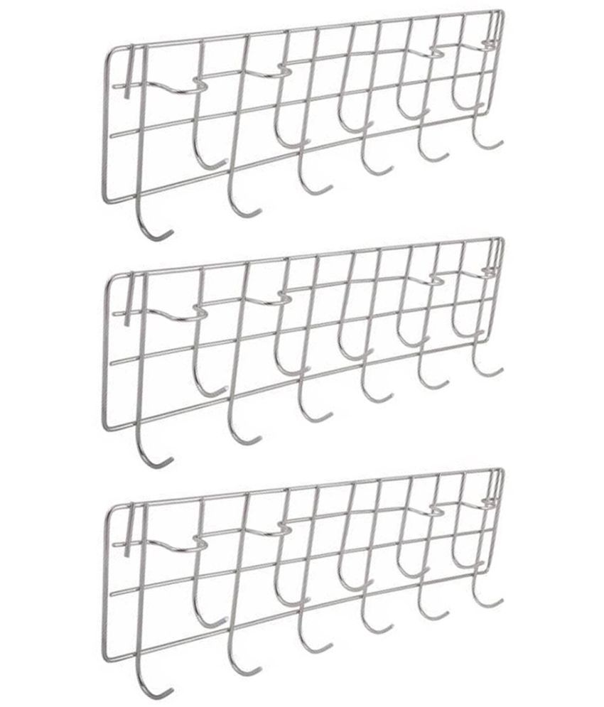     			JISUN - Silver Stainless Steel Storage Racks ( Pack of 3 )