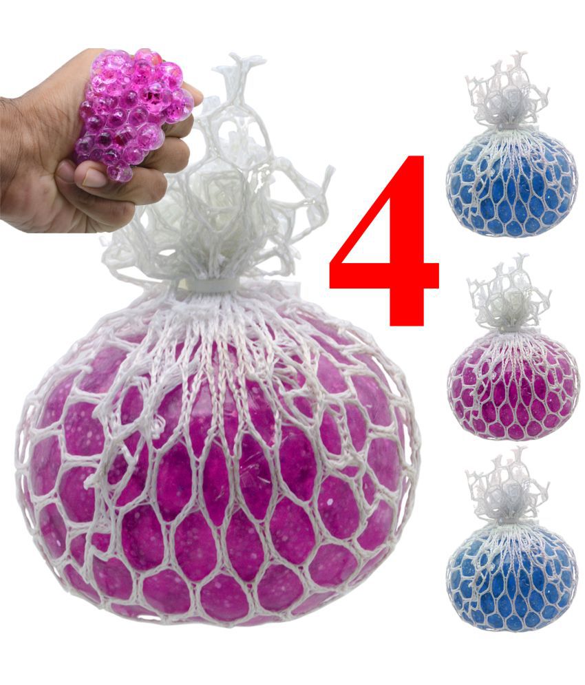     			JMALL 4 Pieces Villa Squishy Jelly Anti Stress Ball Squeeze Balls Pack of 4