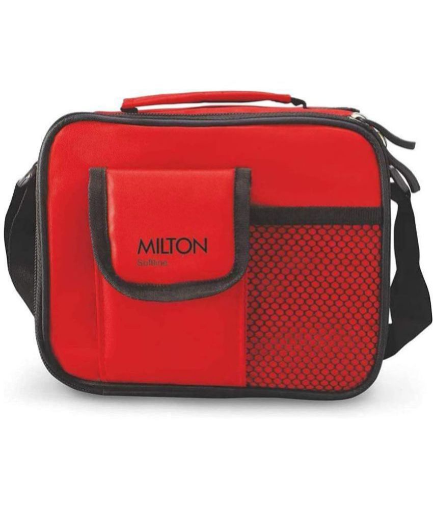     			Milton Steel Combi Lunch Box, 3 Containers and 1 Tumbler with Jacket, Set of 4, Red