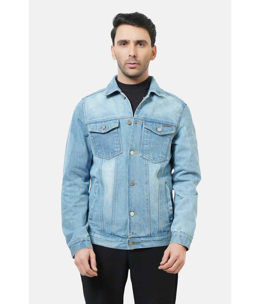     			NUEVOSPORTA - Light Blue Denim Regular Fit Men's Denim Jacket ( Pack of 1 )