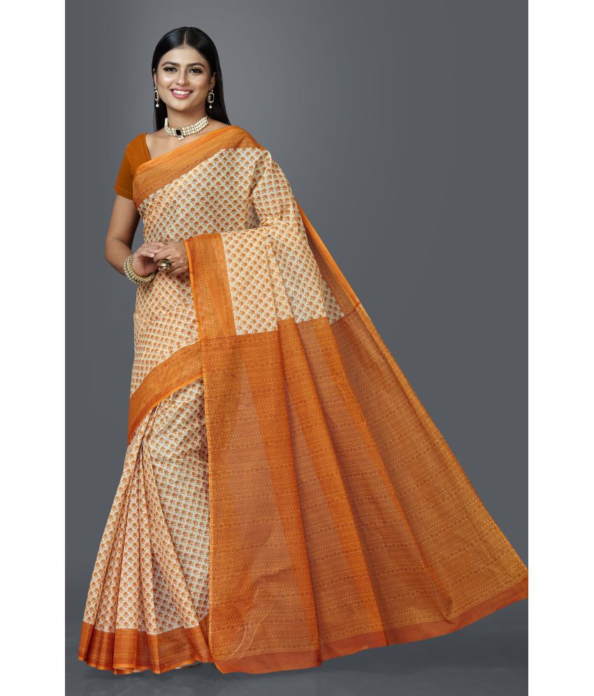     			SHANVIKA - Beige Cotton Saree Without Blouse Piece ( Pack of 1 )