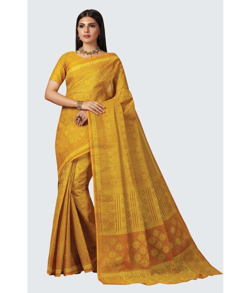     			SHANVIKA - Mustard Cotton Saree With Blouse Piece ( Pack of 1 )