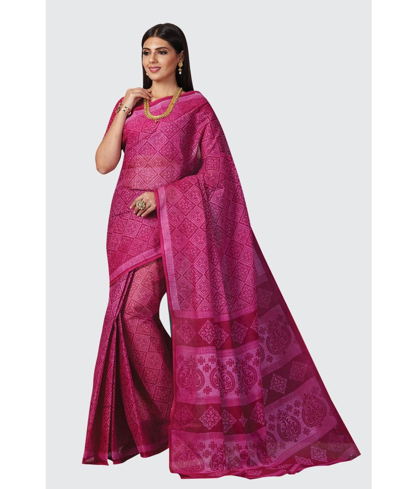     			SHANVIKA - Pink Cotton Saree With Blouse Piece ( Pack of 1 )