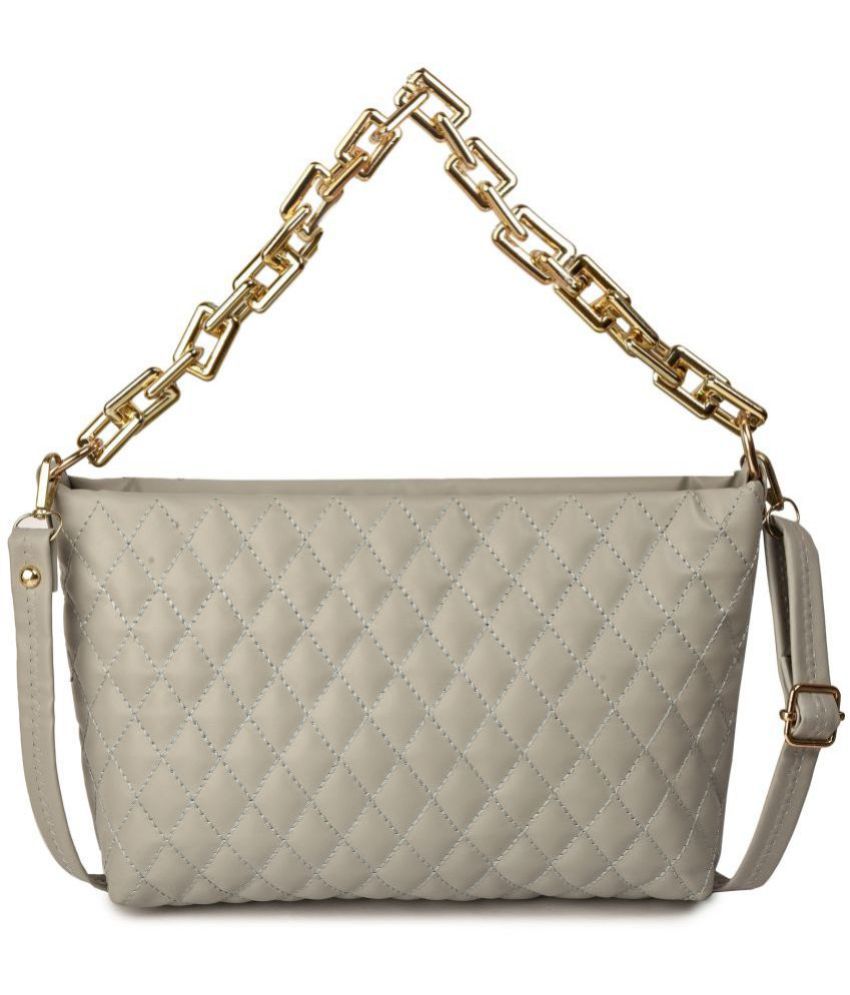     			Tyesco - Light Grey PU Sling Bag