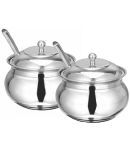 erum - Ghee pot Silver Steel Spice Container ( Set of 2 ) - 250 ml