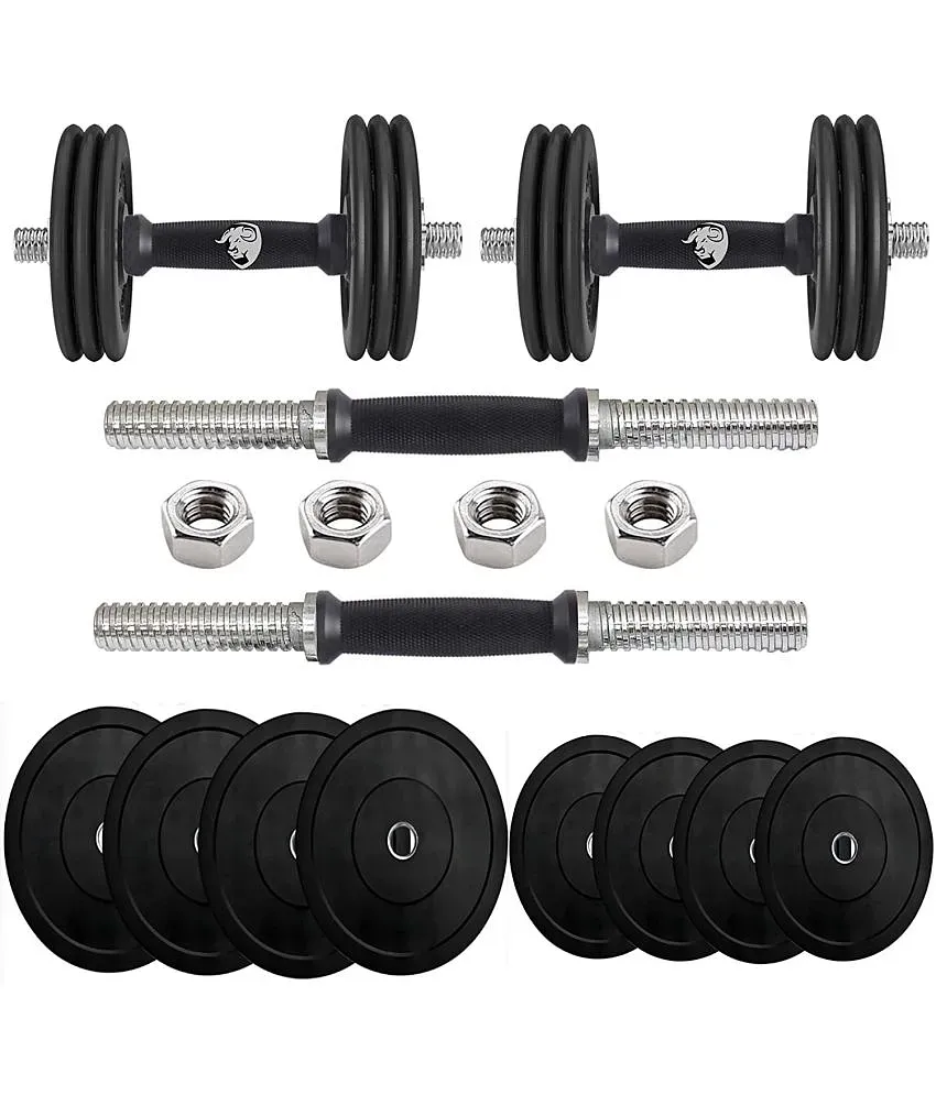 BULLAR 15 kg Rubber Adjustable Dumbbell Set Rubber Weight Plates