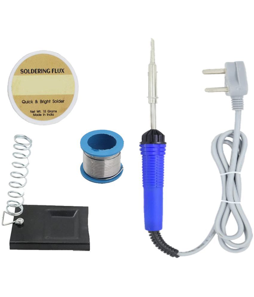     			ALDECO: ( 4 in 1 ) Soldering Iron Kit contains- Blue Iron, Wire, Stand, Flux