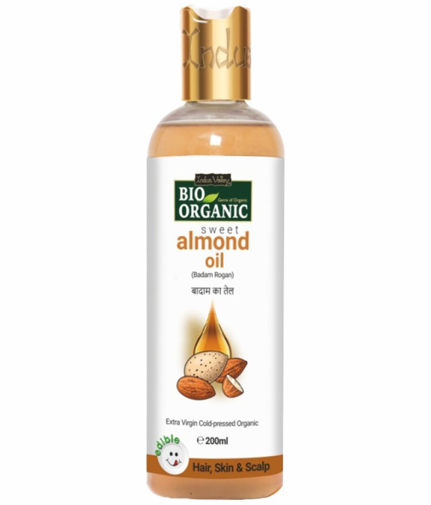     			Indus Valley Bio Organic Cold Pressed Sweet Almond Oil For Body, Hair & Skin Care Hair Oil 200ml