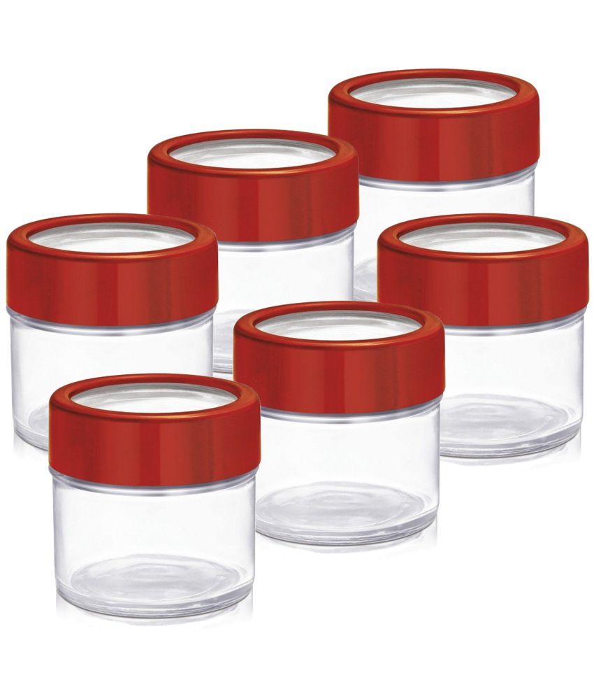     			Treo By Milton Alfy Glass Storage Jar, Set of 6, 100 ml Each, Assorted | Storage Jar | Multipurpose Jar | Modular Kitchen