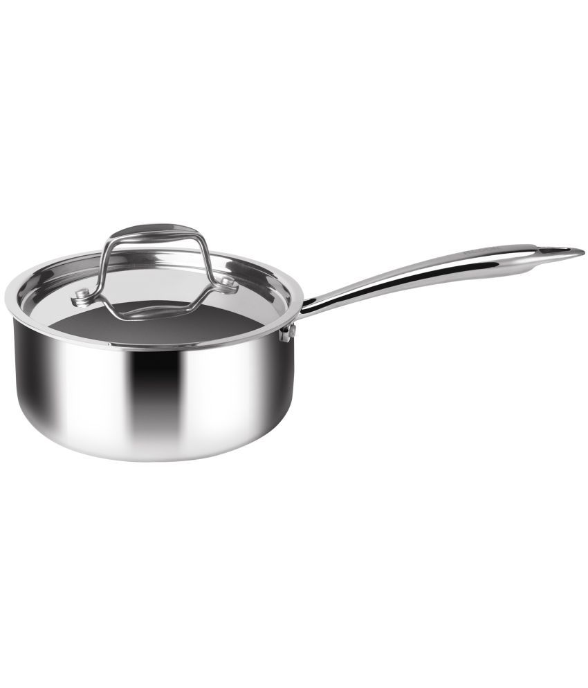     			Milton Pro Cook Triply Stainless Steel Sauce Pan with Lid, 18 cm / 2.2 Litre | Dishwasher Safe | Even Heat Distribution | Hotplate Safe | Induction Safe | Flame Safe | Sturdy Handles