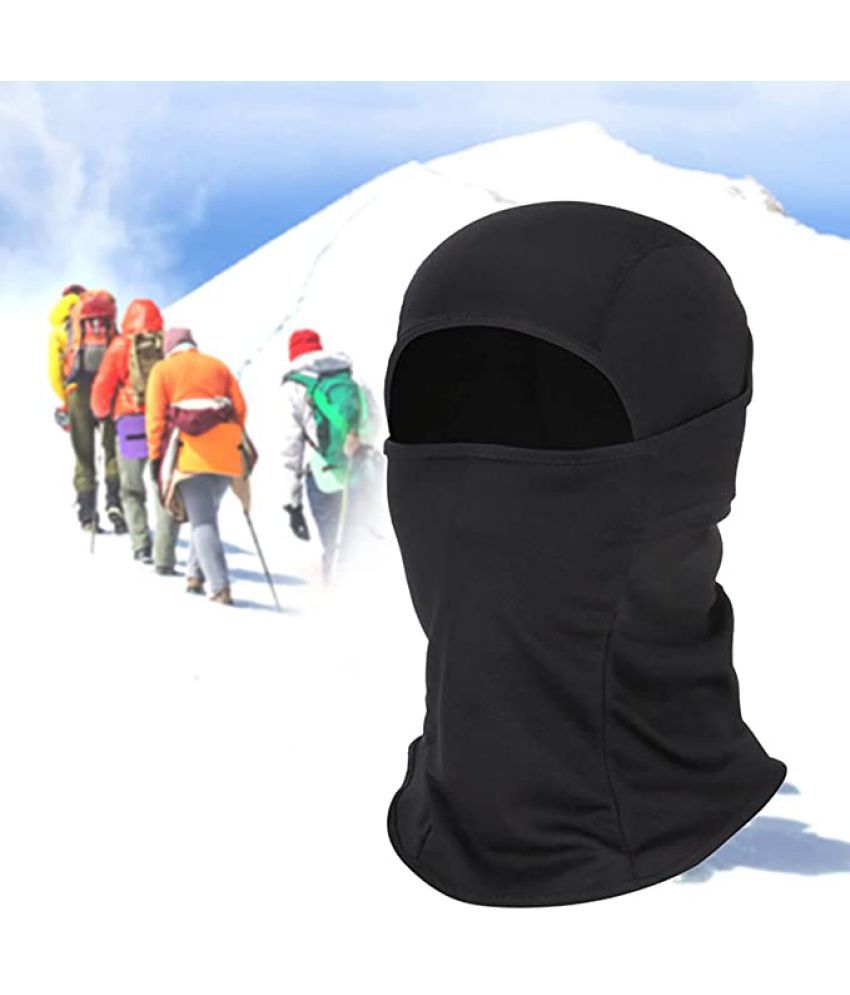     			ODDISHUnisex Full Face Cover Anti Pollution Breathable Cotton Blend Balaclava/ Rider Black Helmet Cap/Mask
