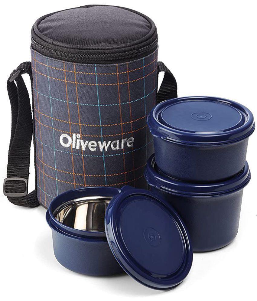     			Oliveware Stainless Steel Insulated Lunch Box 3 - Container ( Pack of 1 )