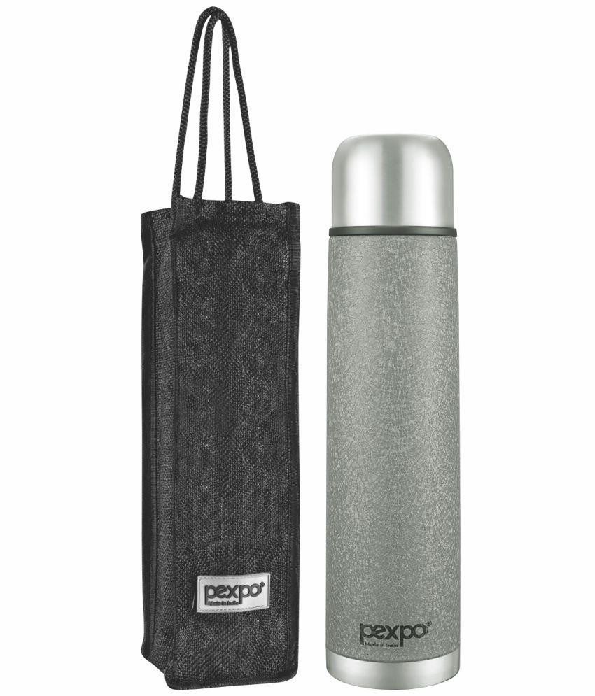     			Pexpo 750ml 24 Hrs Hot and Cold Flask with Jute-bag, Flexo Vacuum insulated Bottle (Pack of 1, Grey)