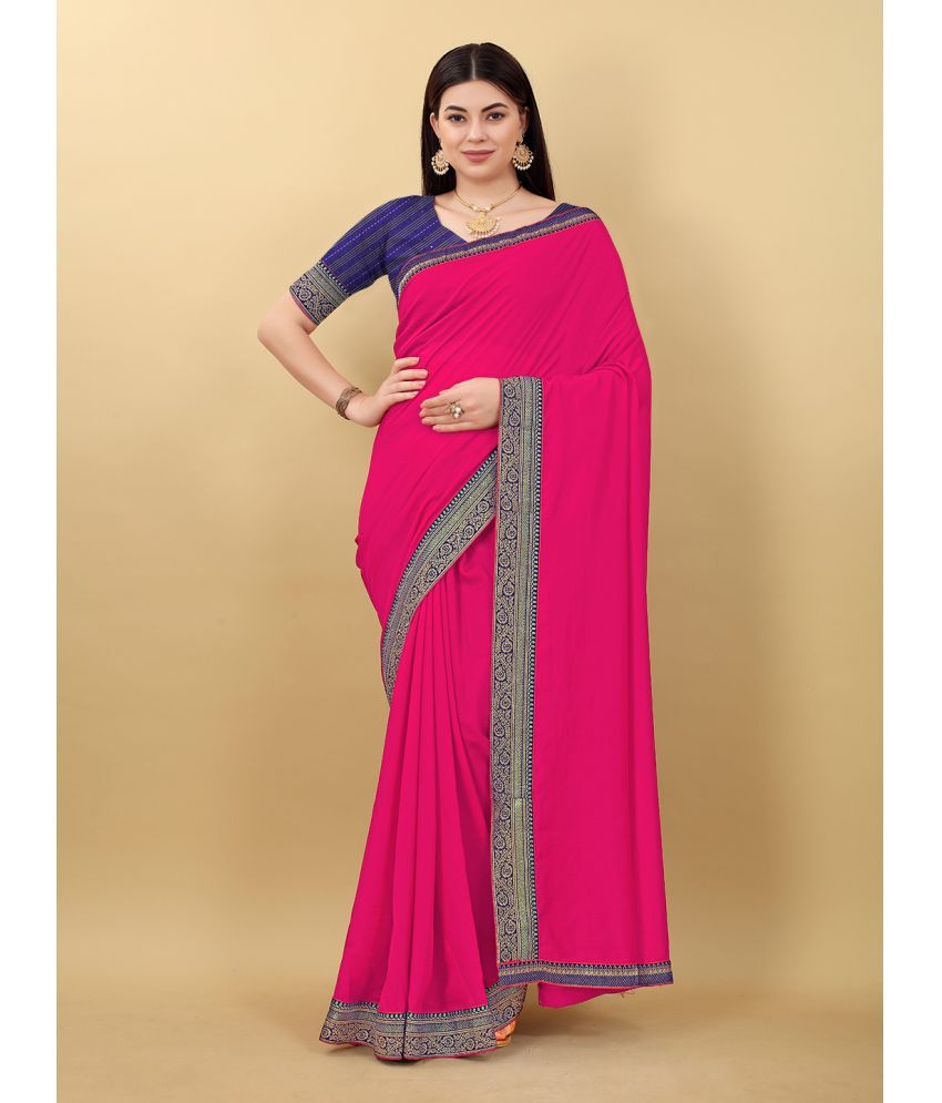     			Rekha Maniyar Silk Self Design Saree With Blouse Piece - Pink ( Pack of 1 )