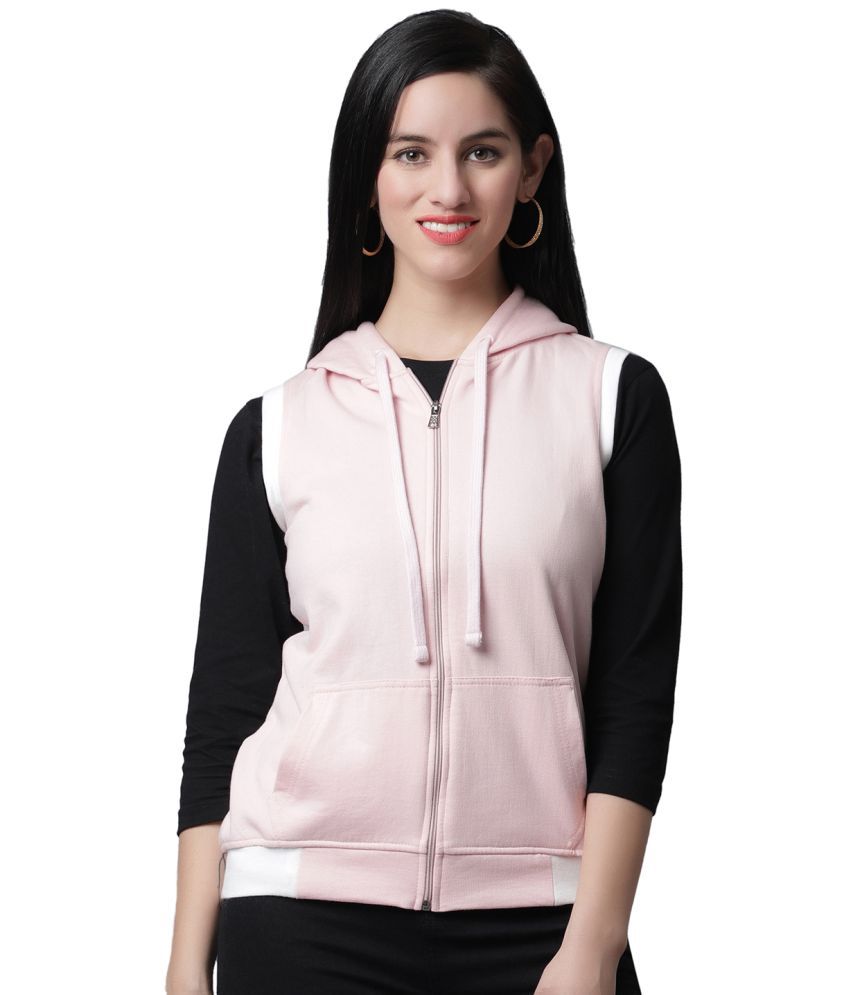     			Rute Cotton - Fleece Pink Hooded Sweatshirt