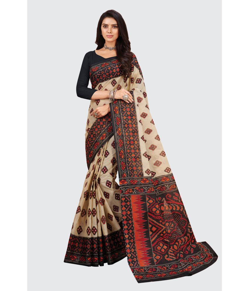     			SHANVIKA - Beige Cotton Saree With Blouse Piece ( Pack of 1 )