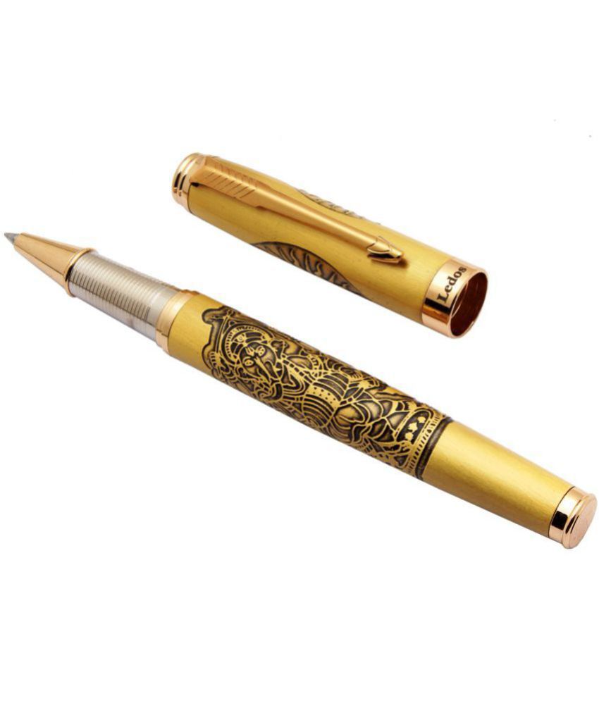     			Srpc Lord Shri Ganesh Ji & Om Special Edition Roller Ball Pen Golden Arrow Clip Blue Refill
