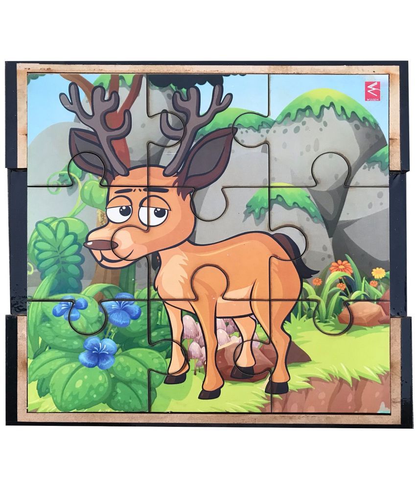     			Wissen Wooden Deer Shape Jigsaw puzzle for kids 2 years & Above