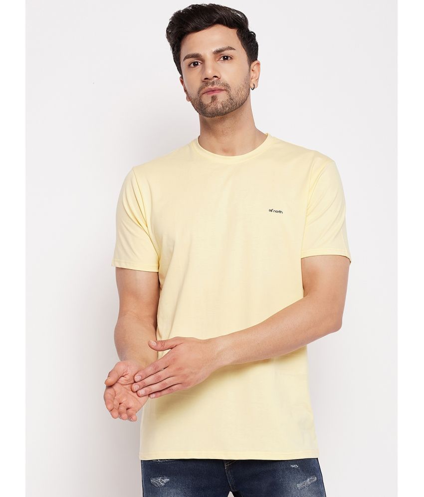     			98 Degree North - Yellow Cotton Blend Regular Fit Men's T-Shirt ( Pack of 1 )