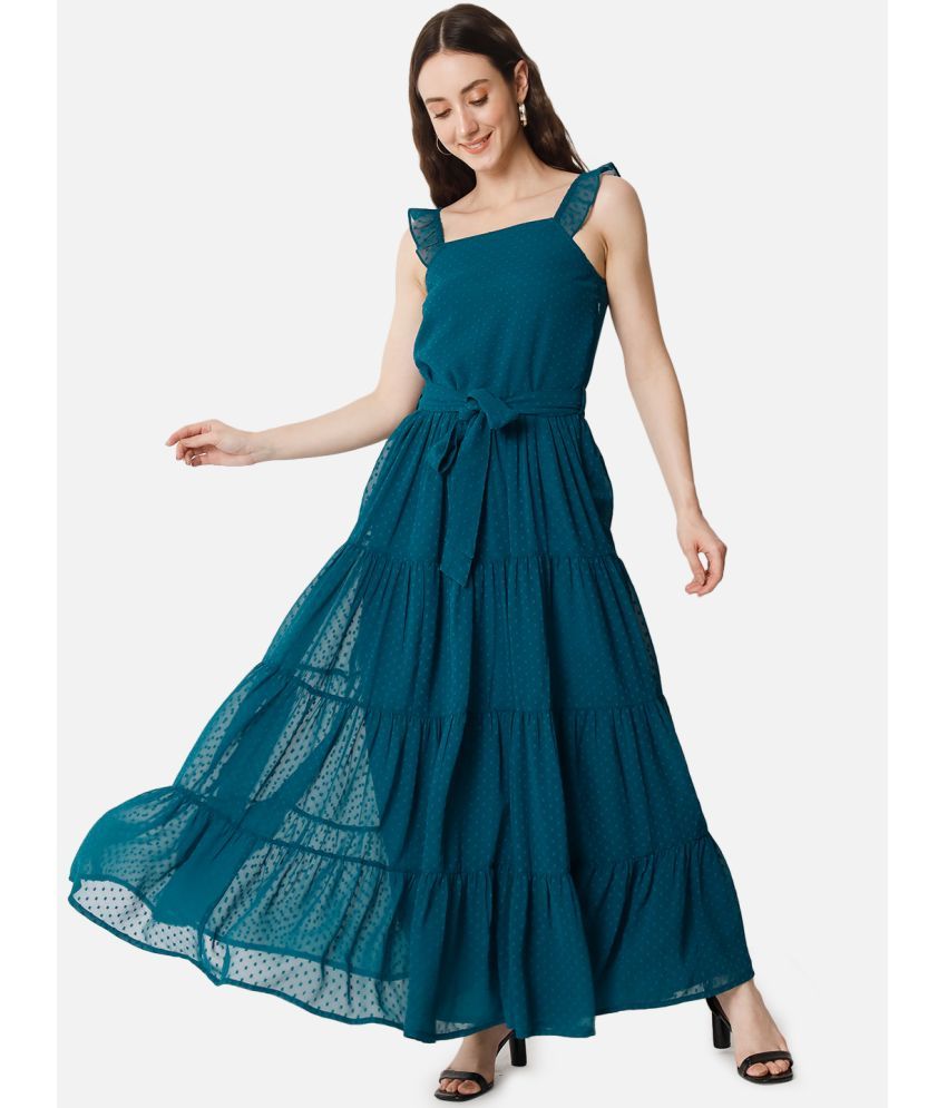     			ALL WAYS YOU - Teal Georgette Women's Gown ( Pack of 1 )