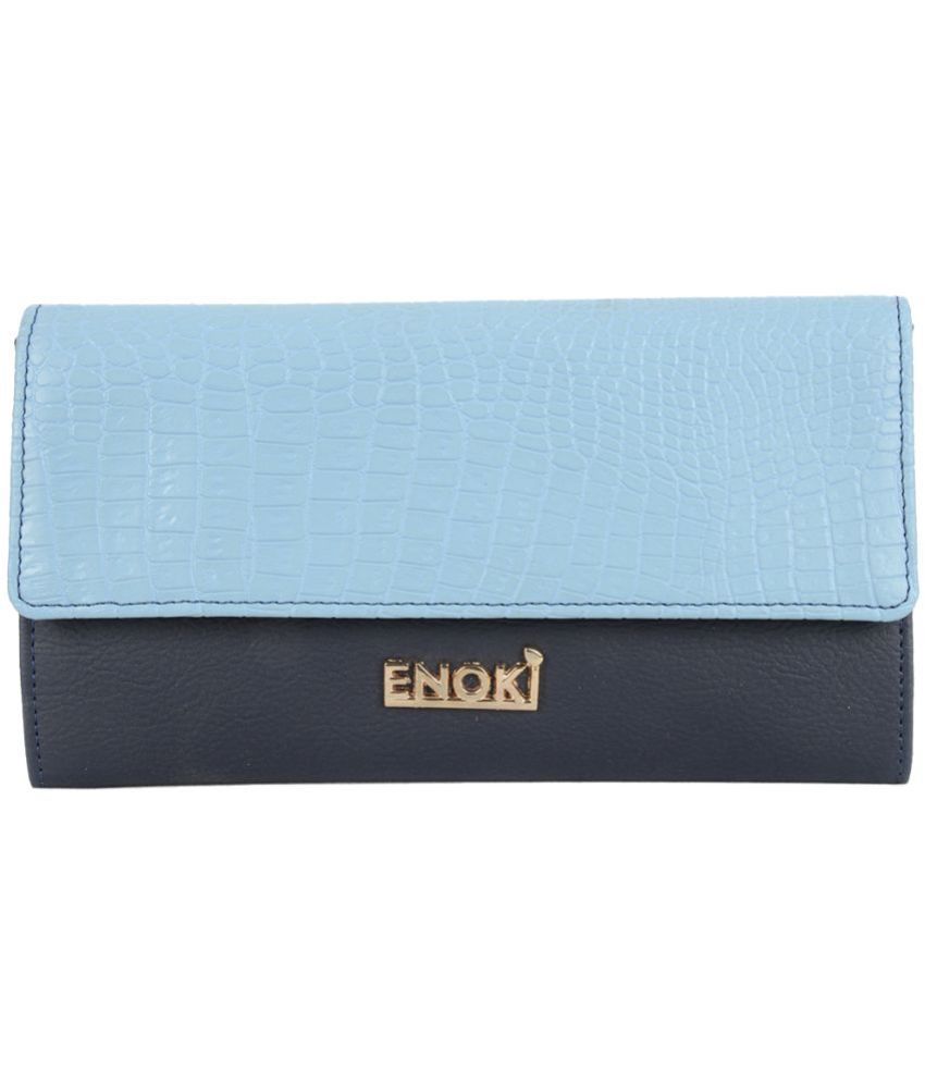     			Enoki - Blue Faux Leather Purse