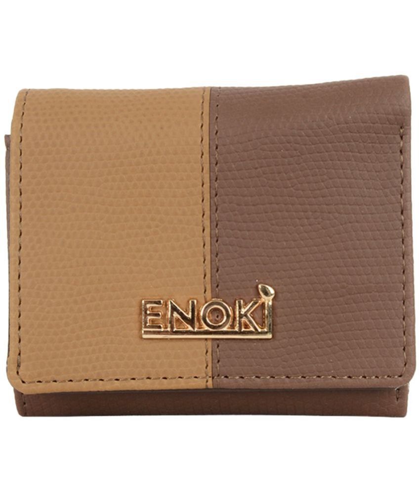     			Enoki - Brown Faux Leather Purse