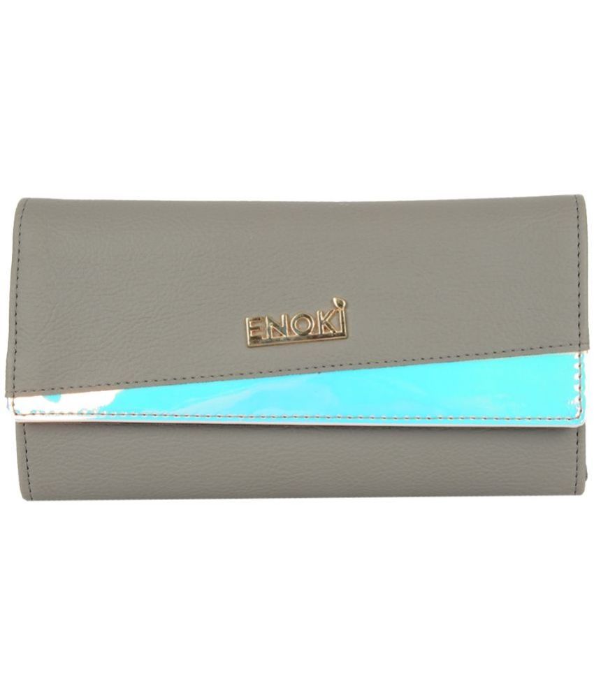     			Enoki - Grey Melange Faux Leather Purse