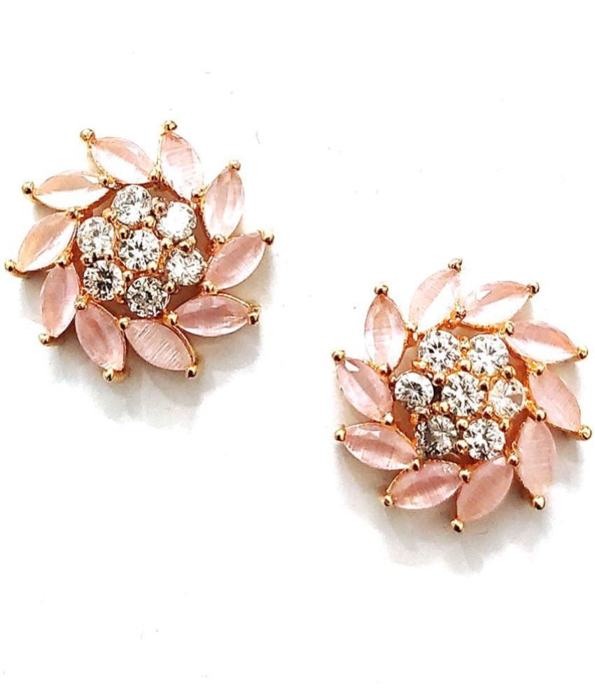     			Jewels Corner - Pink Stud Earrings ( Pack of 1 )