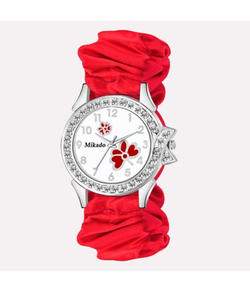     			Mikado - Red Fabric Analog Womens Watch