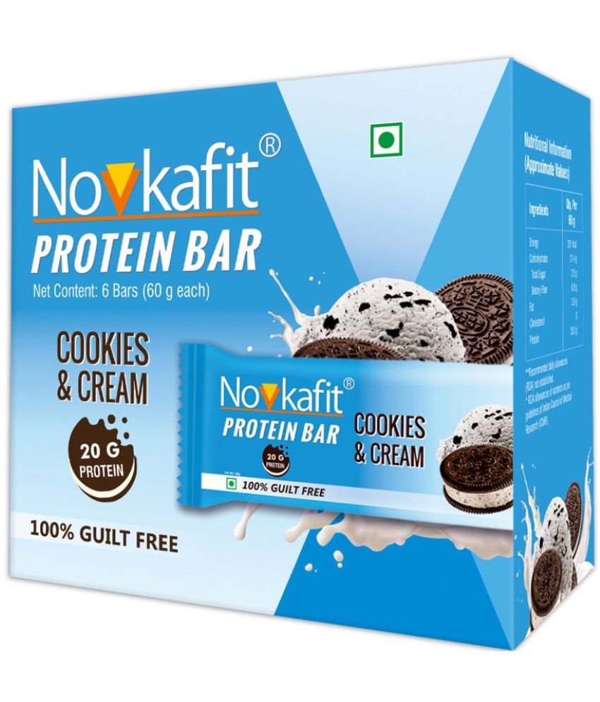     			Novkafit 20g Delicious Cookies & Cream Protein Bar - 360 g