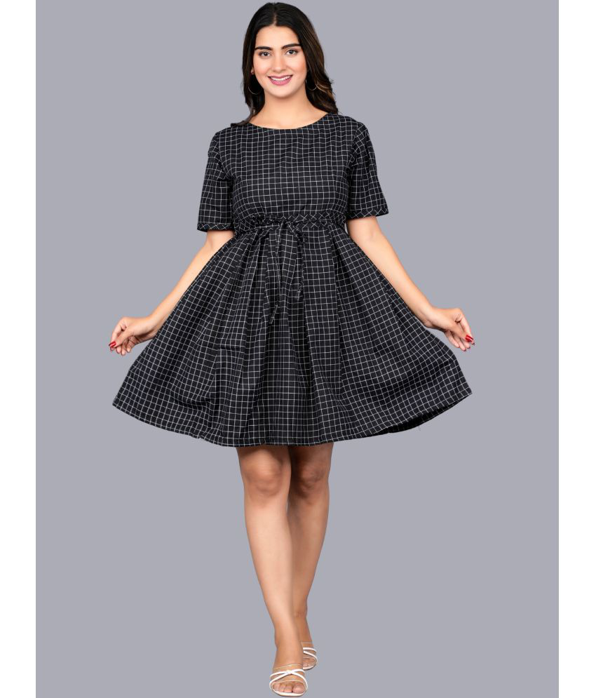     			QuaClo - Black Cotton Women's A-line Dress ( Pack of 1 )