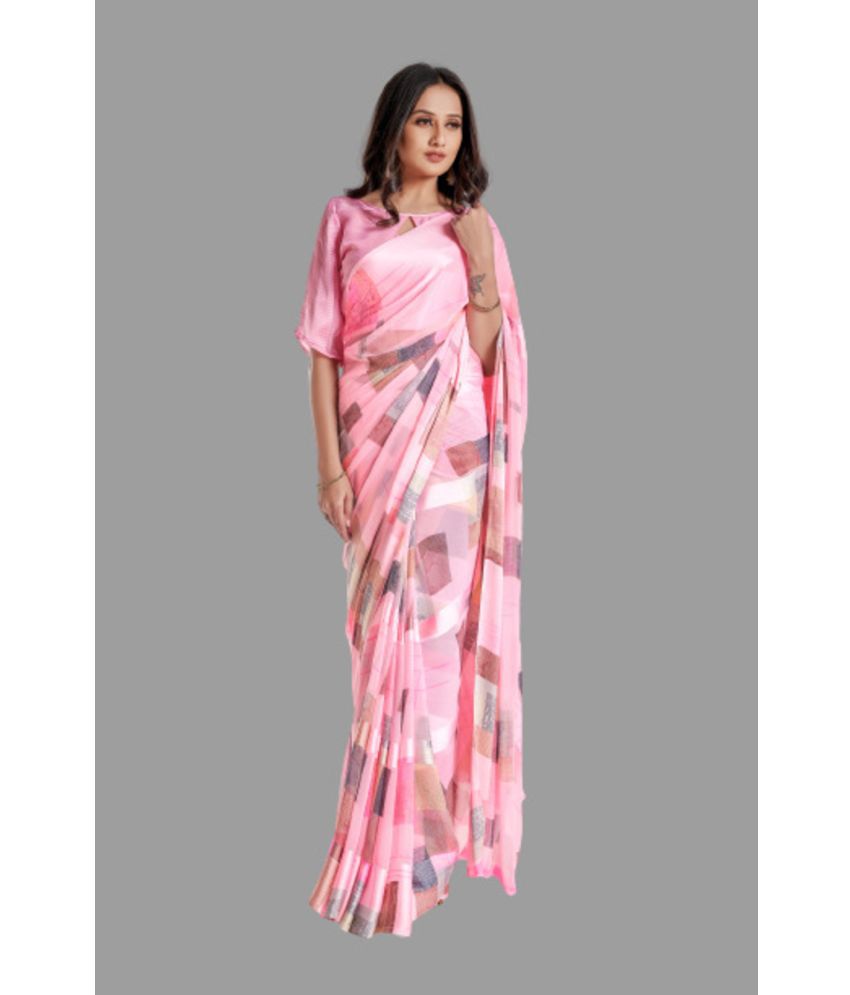     			Sitanjali Lifestyle - Pink Georgette Saree With Blouse Piece ( Pack of 1 )