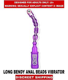 FEMLAE ADULT SEX TOYS LONG BENDY Smooth Anal Beads Vibrator For Women