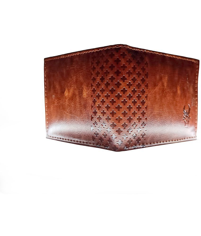 Premium Men krishiv - Brown Faux Leather Men's Two Fold Wallet ( Pack of 1 ) - Brown 2025 at Sho