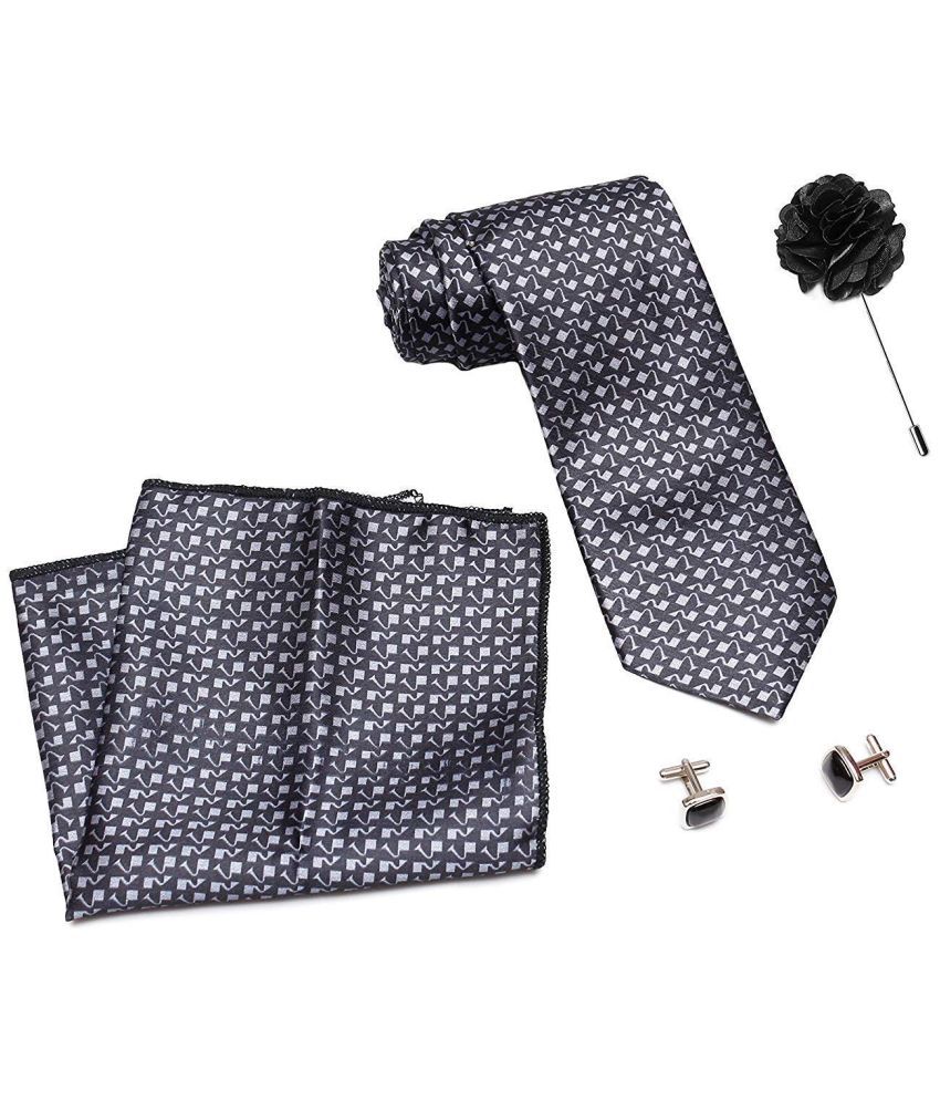     			Axlon Black Paisley Silk Necktie