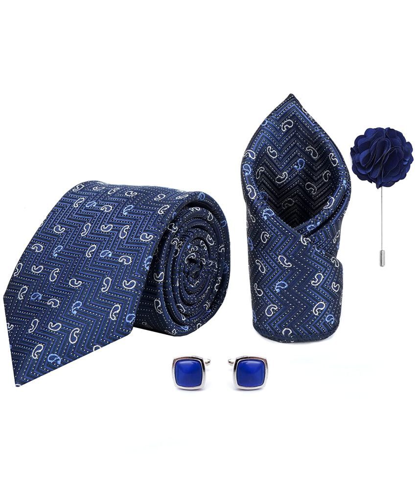     			Axlon Blue Floral Silk Necktie