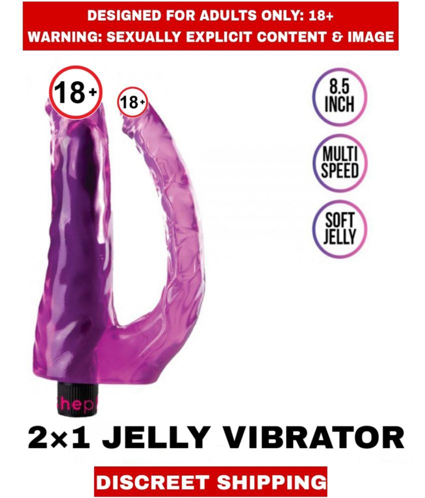     			FEMALE ADULT SEX TOYS  2*1 JELLY Smooth Silicon VIBRATOR For UNISEX