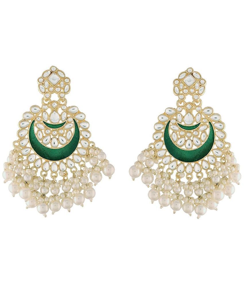     			I Jewels - Green Chandbalis Earrings ( Pack of 1 )