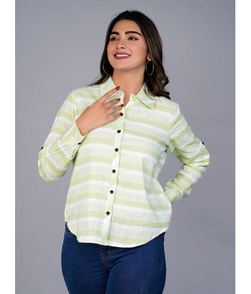     			QuaClo - Green Cotton Women's Shirt Style Top ( Pack of 1 )