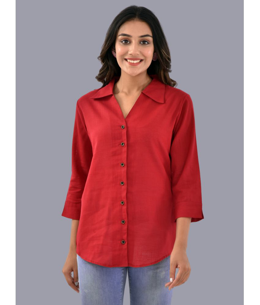     			QuaClo - Maroon Cotton Women's Shirt Style Top ( Pack of 1 )