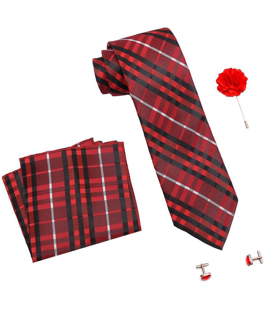     			Axlon Red Stripes Silk Necktie