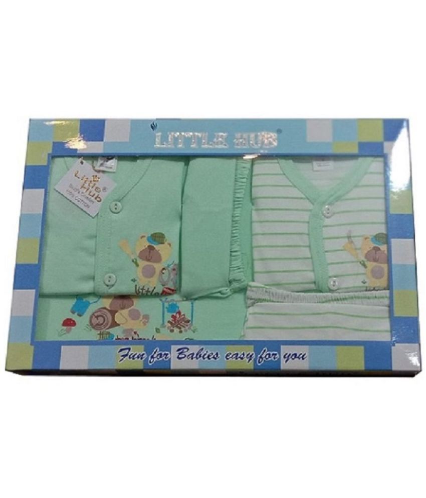     			BABYZ World New Born 5 pcs Unisex Baby Gift Set 0-3 Months (Green/Blue/Pink/Yellow)