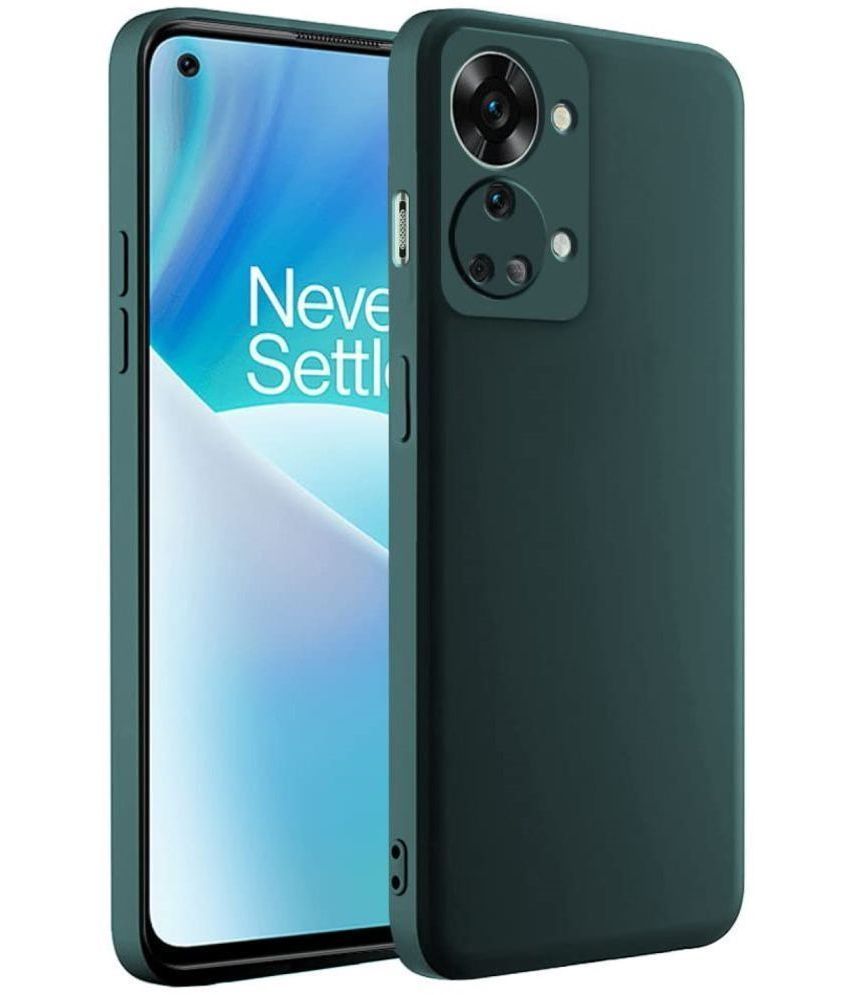     			Case Vault Covers - Green Silicon Plain Cases Compatible For Oneplus Nord 2t ( Pack of 1 )